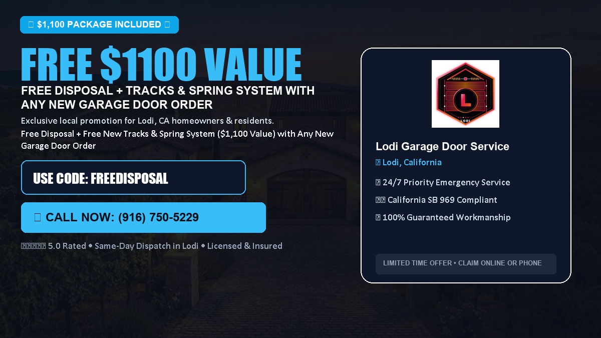 Lodi Garage Door Service FREE Haul-Away & Heavy-Duty Tracks with New Door in Lodi, CA